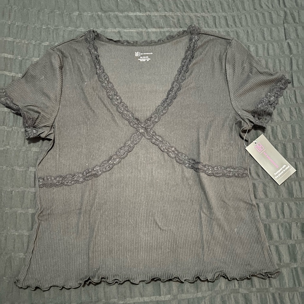 No Boundaries Black Ribbed Shirt